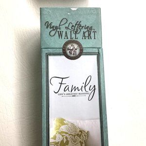 Vinyl lettering wall art,   'Family, Life's Greatest Blessings'